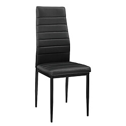 Lot de 2 Chaises de Salle à Manger Design Set de Sièges Empilables Similicuir 96 x 43 x 52 cm Noir [en.casa]