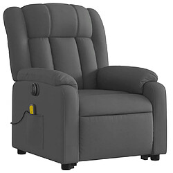 Avis Maison Chic Fauteuil Relax pour salon, Fauteuil inclinable de massage électrique Gris foncé Tissu -GKD77592