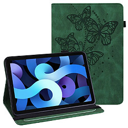 Etui en PU motif papillons avec porte-cartes vert pour votre Apple iPad 9.7 pouces (2018)/(2017)/iPad Air 2/iPad Air (2013)