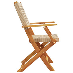 Acheter vidaXL Chaises de jardin pliantes lot de 8 beige rotin et bois massif