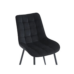 Vente-Unique Lot de 6 chaises matelassées - Velours et métal - Noir - OLLUA pas cher