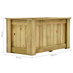 Maison Chic Jardinière,Bac à fleurs - pot de fleur surélevée 100x50x50 cm Bois de pin imprégné -GKD67963 pas cher