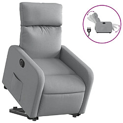 vidaXL Fauteuil inclinable électrique gris clair tissu