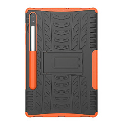 Coque en TPU hybride anti-goutte de style cool avec béquille orange pour votre Samsung Galaxy Tab S6 T860 T865