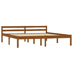 Maison Chic Lit adulte - Lit simple Cadre de lit,Structure du lit Contemporain Marron miel Bois de pin massif 180 x 200 cm -MN13411