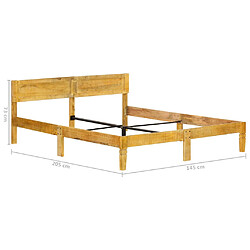 vidaXL Cadre de lit sans matelas bois de manguier massif 140 cm pas cher