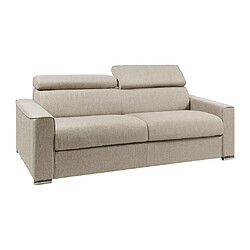 Avis DUNLOPILLO Canapé 4 places convertible express en tissu beige - couchage lattes larges 160 cm - Matelas 22 cm avec mémoire de forme VIZIR