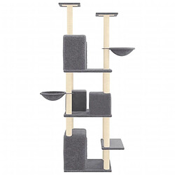 Acheter Arbre à chat avec griffoirs,niche pour chat en sisal Gris foncé 180 cm -MN30179