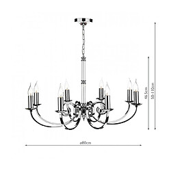 Luminaire Center Suspension Murray Chrome poli 8 ampoules 46,5cm pas cher