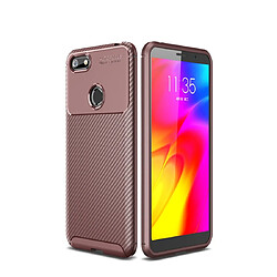 Wewoo Coque Souple Pour Motorola Moto E6 en TPU antichoc Texture fibre de carbone Beetle Series Marron