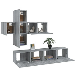 Acheter Maison Chic Ensemble de meubles TV 7 pcs | Banc TV Moderne pour salon | Meuble de Rangement - Sonoma gris Bois d'ingénierie -MN99345