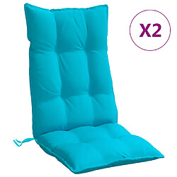 vidaXL Coussins de chaise à dossier haut lot de 2 turquoise