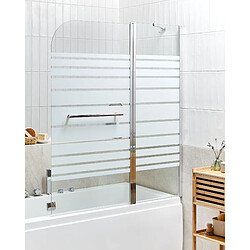 Beliani Paroi de bain douche TUAPI 140 x 120 cm Argenté