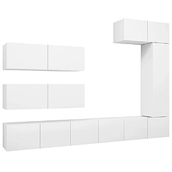 vidaXL Ensemble de meubles TV 7 pcs Blanc Bois d'ingénierie