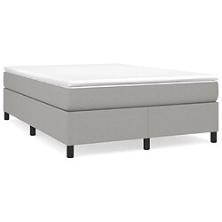 vidaXL Cadre de lit sans matelas gris clair 140x190 cm tissu