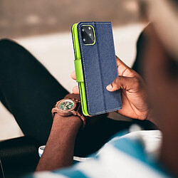 Caseink Coque Etui Fancy Book pour Xiaomi Redmi 9C navy/lime pas cher