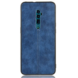 Wewoo Coque Pour Oppo Reno 10x zoom Antichoc Couture Vache Motif Peau PC + PU + TPU Cas Bleu