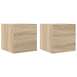 vidaXL Meubles TV muraux 2 pcs Chêne sonoma 30,5x30x30 cm