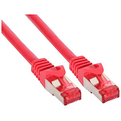 Câble de raccordement InLine® S / FTP PiMF Cat.6 250 MHz, cuivre, sans halogène, rouge 10 m