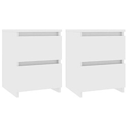 Maison Chic Lot de 2 Tables de chevet - Tables de Nuit Blanc 30x30x40 cm Bois d'ingénierie