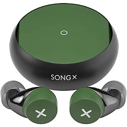 Chrono Écouteurs sans fil SONGX True, écouteurs Bluetooth à réduction de bruit étanches avec design Star Loop, lumière halo, détection intra-auriculaire et contrôle tactile pour iPhones et Android(vert)