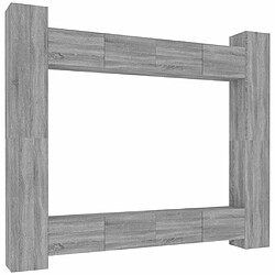 Maison Chic Ensemble de meubles TV 8 pcs | Banc TV Moderne pour salon | Meuble de Rangement - Sonoma gris Bois d'ingénierie -MN39038