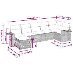 Acheter vidaXL Salon de jardin avec coussins 7 pcs gris clair résine tressée