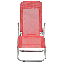 Avis Maison Chic Lot de 2 Chaises longues pliables | Bain de soleil Relax | Transat Textilène Rouge -GKD89737