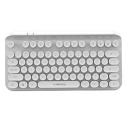 Mini Clavier Bluetooth Sans Fil Multifonction Portable 2.4G pour Ordinateur Portable Blanc