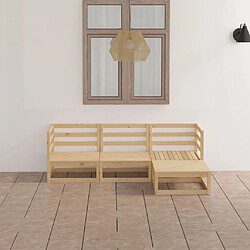 Maison Chic Ensemble de salle à manger de jardin 4 pcs,Table et chaises d'extérieur Bois de pin massif -GKD179388