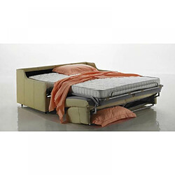 Inside 75 Canapé Convertible express LUNA 120*197cm cuir vachette taupe matelas 16 cm pas cher