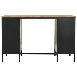 Maison Chic Bureau solide,Table de travail,Bureau d'ordinateur à double piédestal Bois de sapin et acier 120x50x76 cm -GKD55931 pas cher