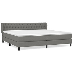 Maison Chic Lit Adulte - Lit simple Lit à sommier tapissier avec matelas moelleux - Meuble de Chambre - Gris foncé 200x200cm Tissu -MN41697