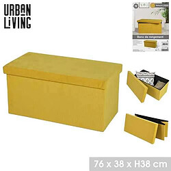 Acheter Urban Living Banc de rangement pliable Kube en velours côtelé - Jaune