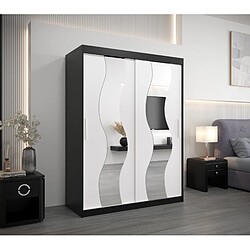 Abiks Meble Armoire Sewilla à portes coulissantes 200/150/62 2 portes (noir/blanc)