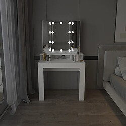 Table de toilette ML-Design avec éclairage LED, blanc, 89,5x155x43,5 cm, en panneau de particules MDF