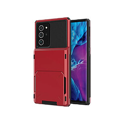 Coque en TPU flip hybride avec porte-carte rouge pour votre Samsung Galaxy Note 20 Ultra/Note 20 Ultra 5G