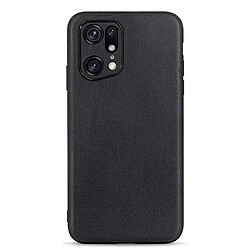 Coque en TPU + cuir véritable noir pour votre Oppo Find X5 Pro