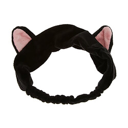 Chat Oreille Maquillage Laver Le Visage Douche Masque Hairband Snood Bandeau Noir