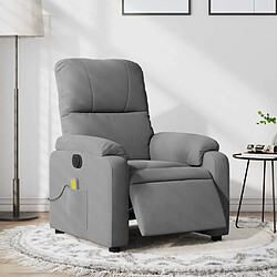 vidaXL Fauteuil inclinable de massage électrique gris foncé