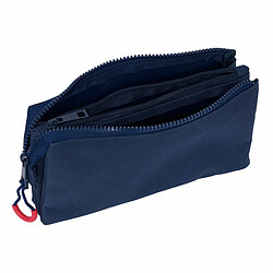 Trousse Fourre-Tout Triple Benetton Italy Blue marine 22 x 12 x 3 cm