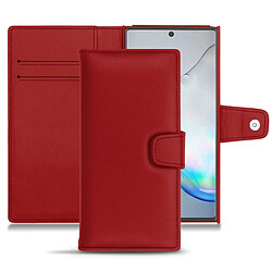 Housse cuir Samsung Galaxy Note10 - Rabat portefeuille - Rouge PU ( Pantone #d50032 ) - NOREVE