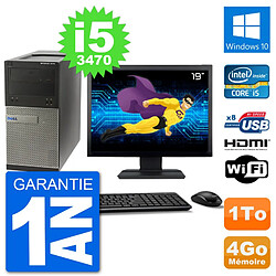 PC Dell 3010 MT Ecran 19" i5-3470 RAM 4Go Disque Dur 1To HDMI Windows 10 Wifi - Occasion