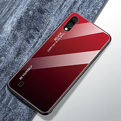 Wewoo Coque Pour Galaxy M10 Gradient Color Glass Case Rouge