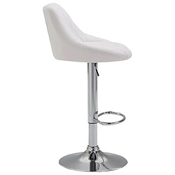 Avis Decoshop26 Tabouret de bar en synthétique blanc pivotant avec repose-pieds coutures décoratives 10_0000113