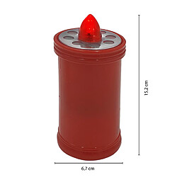 VELAMP Bougie votive Led 15,2cm, Durée 90 jours, rouge avec lumière rouge fixe