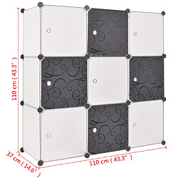 Acheter vidaXL Organisateur de rangement cube avec 9 compartiments Noir/Blanc