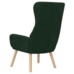 Acheter vidaXL Chaise de relaxation Vert foncé Velours