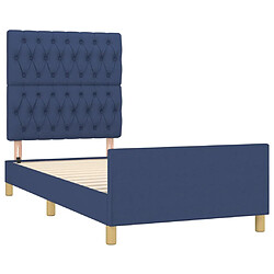 Acheter Maison Chic Lit adulte - Cadre Structure de lit avec tête de lit Contemporain Bleu 100 x 200 cm Tissu -MN10014