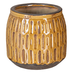 BigBuy Home Cache-pot Moutarde Céramique 14 x 14 x 13 cm